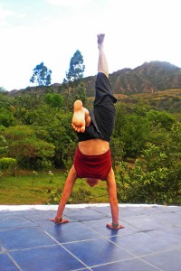 Handstands on the roof - playing in the moment.